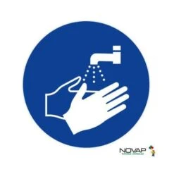 Panneau De Signalisation "Obligation De Se Laver Les Mains" NOVAP