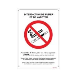 Panneau Interdiction De Fumer Et De Vapoter 4600093 NOVAP