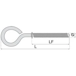 Piton à Vis - Ø 4 Mm - Métaux Avec Embase Acier Zingue Blanc